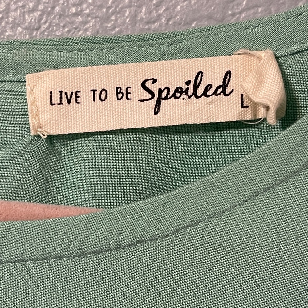 Light Green Women's Midi Dress - Classic Puff Sleeve Large - Picture 5 of 7